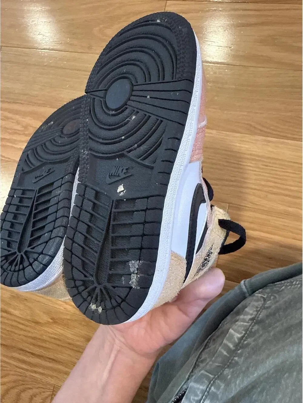 Nike Air Jordan 1 Mid Toddler Shoes - White, Black, and Tan Suede